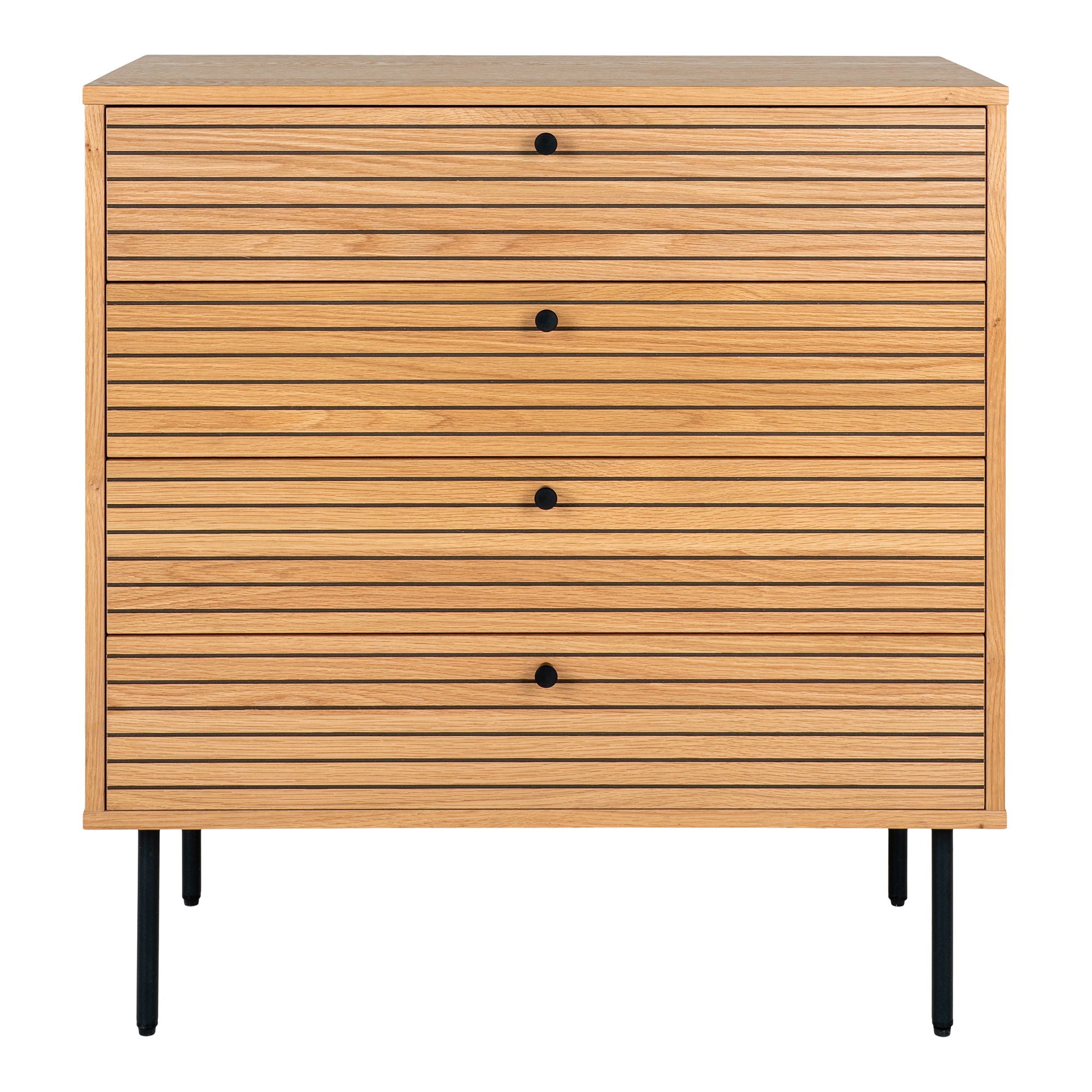 Kyoto – Kommode mit 4 Schubladen, Eichenfurnier, 80 × 40 × 85 cm